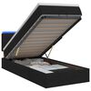 vidaXL Krevet od pjene s madracem i LED-om Crna 80 x 200 cm Tkanina