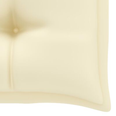 vidaXL Vrtna klupa s krem bijelim jastukom 112 cm od masivne tikovine
