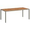 vidaXL Vrtni stol od poliratana i bagremovog drva 190x90x75 cm sivi