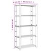 vidaXL Stalak za pohranu 5 razina sivi 80x38x170 cm masivna borovina