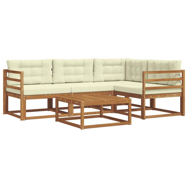 vidaXL Set vanjskih sofa s jastukom 5 pcs Prirodna i krem