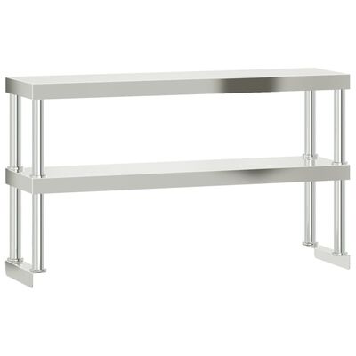 vidaXL Kuhinjski radni stol s policom 110x55x150 cm nehrđajući čelik