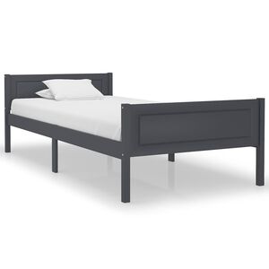 vidaXL Okvir za krevet od masivne borovine sivi 100 x 200 cm