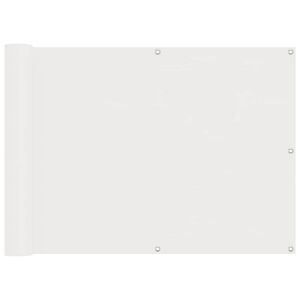 vidaXL Balcony ekran Bijeli 75 x 200 cm PU prekriveni oksford alu