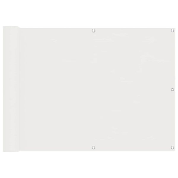 vidaXL Balcony ekran Bijeli 75 x 200 cm PU prekriveni oksford alu
