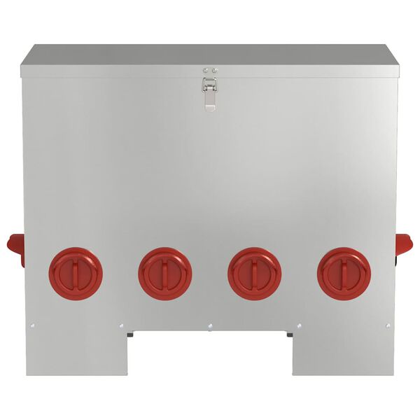 vidaXL Hranilica za piliće Srebrno 60,5 x 29 x 51 cm Cinkani čelik