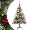 vidaXL Umjetno božićno drvce S LED lampica Zelena i bijela 120 cm