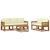 vidaXL Set vanjskih sofa 6 kom. Prirodna i krem Poliester