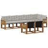 vidaXL Set vanjskih sofa s jastukom 8 pcs Prirodna i svjetlosiva