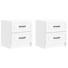 vidaXL Noćni ormar 2 pcs Bijela visokog sjaja 43 x 34,5 x 44,5 cm