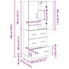 vidaXL Highboard s ladicama 2 pcs Umjetnički hrast 69,5 x 34 x 180 cm