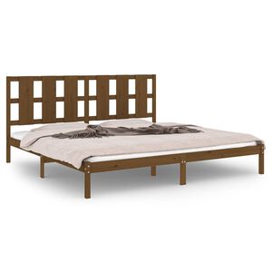 vidaXL Okvir za krevet od masivne borovine boja meda 200 x 200 cm