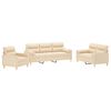 vidaXL 3-dijelni set sofa s jastucima krem od tkanine