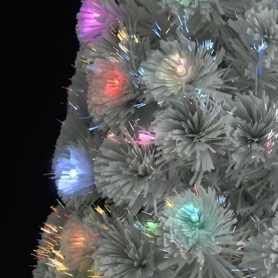 vidaXL Umjetno osvijetljeno božićno drvce bijelo 210 cm optička vlakna