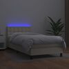 vidaXL Krevet box spring s madracem LED krem 90x190 cm od umjetne kože