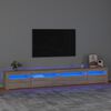 vidaXL TV ormarić s LED svjetlima boja hrasta sonome 270x35x40 cm