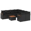 vidaXL Patio Sofa Set 9-sjedala Black