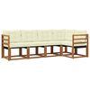 vidaXL Set vanjskih sofa s jastukom 5 pcs Prirodna i crna