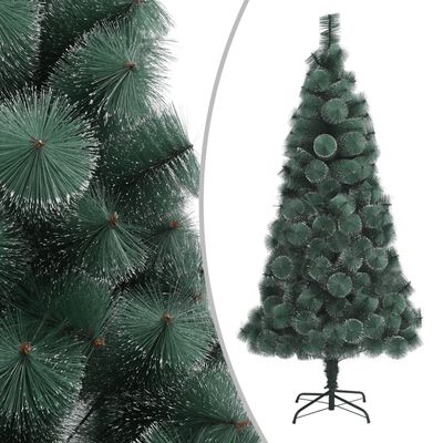 vidaXL Umjetno osvijetljeno božićno drvce sa stalkom zeleno 180 cm PET