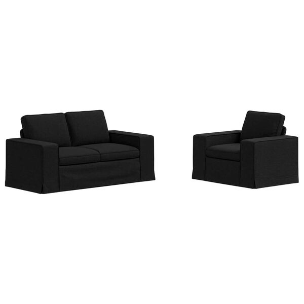 vidaXL Sofa 120cm 2 pcs Crna Metal