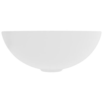 vidaXL Kupaonski umivaonik od keramike mat bijeli okrugli