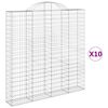vidaXL Lučne gabionske ko&scaron;are 10kom 200x30x200/220cm pocinčano željezo