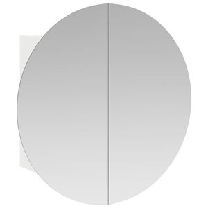 vidaXL Kupaonski ormarić s okruglim ogledalom LED bijeli 40x40x17,5 cm