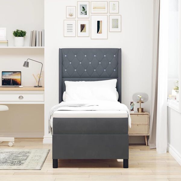 vidaXL Krevet s opruga kutije s madracem Tamno siva 80 x 200 cm Bar&scaron;un