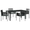 vidaXL Vrtni set za objed 5 pcs Crna PE ratan