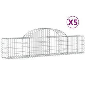 vidaXL Lučne gabionske ko&scaron;are 5 kom 200x30x40/60 cm pocinčano željezo