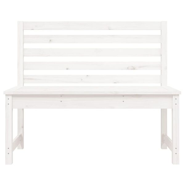 vidaXL Vrtna klupa bijela 109 cm od masivne borovine