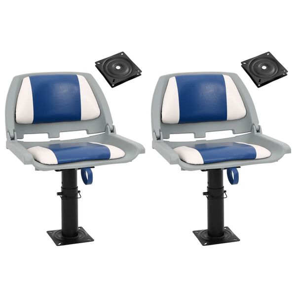 vidaXL Sjedala za brod 2 kom s postoljem podesiva visina 360&deg; okretna