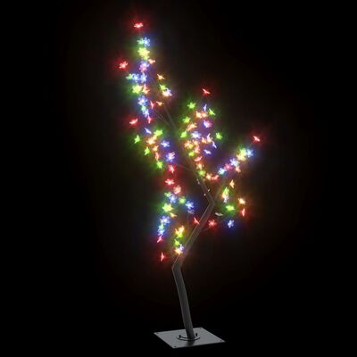 vidaXL Božićno drvce sa 128 LED šarenih žarulja cvijet trešnje 120 cm
