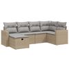 vidaXL 6-dijelni set vrtnih sofa s jastucima bež od poliratana