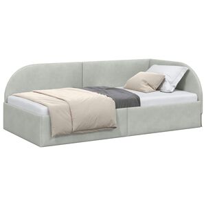 vidaXL Kutni okvir kreveta Svijetlo siva 90 cm x 200 cm Bar&scaron;un