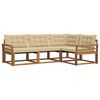 vidaXL Set vanjskih sofa s jastukom 4 pcs Prirodna i bež