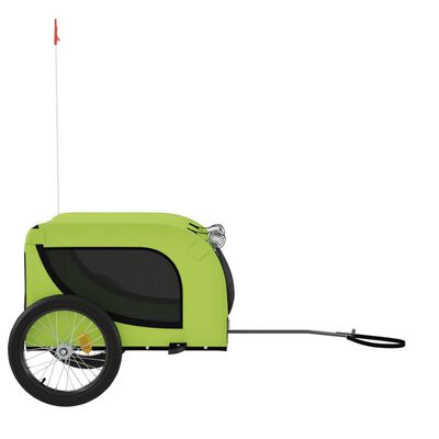 vidaXL Prikolica za bicikl za ljubimce zeleno-crna tkanina i željezo