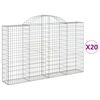 vidaXL Lučne gabionske ko&scaron;are 20kom 200x30x120/140cm pocinčano željezo