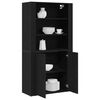 vidaXL Highboard Crni hrast 80 x 33 x 150 cm Konstruirano drvo