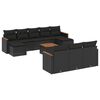 vidaXL 11-dijelni set vrtnih sofa od poliratana s jastucima crni