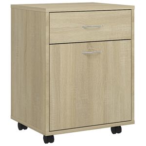vidaXL Ormarić s kotačima boja hrasta 45x38x54 cm konstruirano drvo