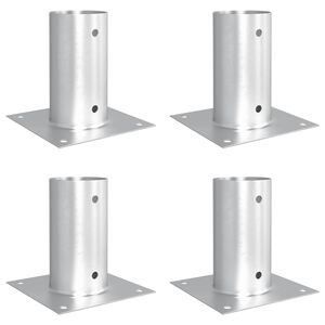 vidaXL Okrugli sidri&scaron;te u zemlji 4 kom. Srebrna 15 x 15 x 15 cm Metal