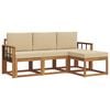 vidaXL Set vanjskih sofa s jastukom 4 pcs Prirodna i bež