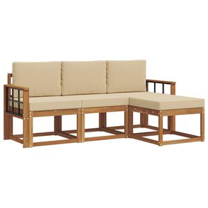 vidaXL Set vanjskih sofa s jastukom 4 pcs Prirodna i bež