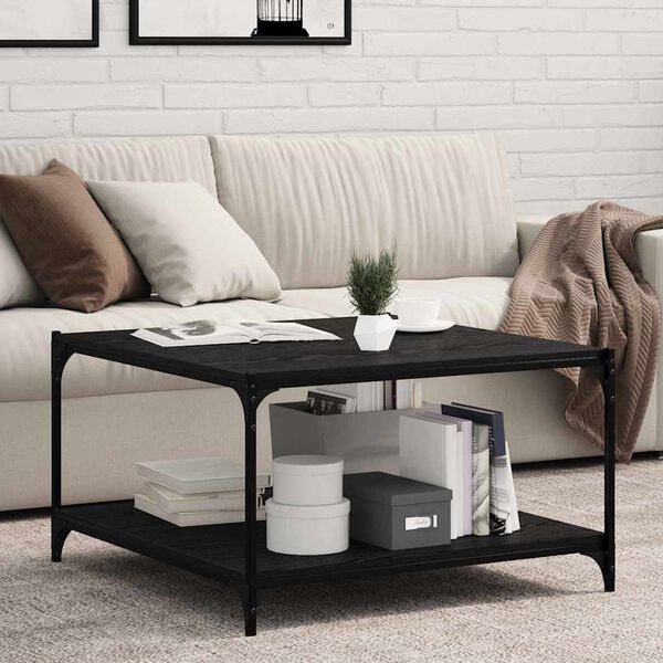 vidaXL Police za knjige 4 pcs Crna 80 x 40 x 1,5 cm Konstruirano drvo