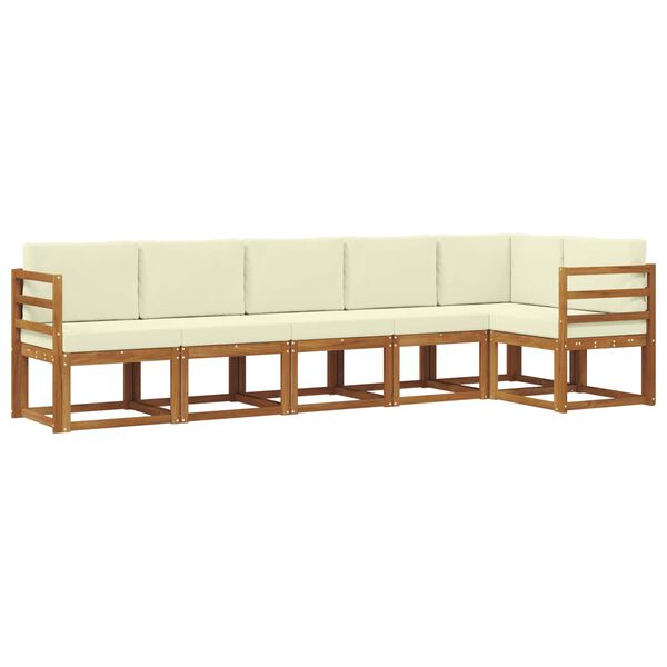 vidaXL Set vanjskih sofa s jastukom 6 pcs Prirodna i krem