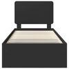 vidaXL Krevetna konstrukcija Crna 75 x 190 cm Čvrsto borovo drvo