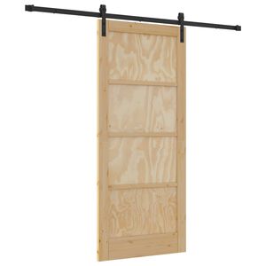 vidaXL Klizna vrata Prirodna 86 x 198,5 cm Masivna borovina