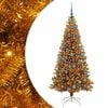 vidaXL Božićno drvce s 300 LED svjetlima s stalakom Zlatno 180 cm PET