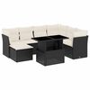 vidaXL 8-dijelni set vrtnih sofa od poliratana s jastucima crni